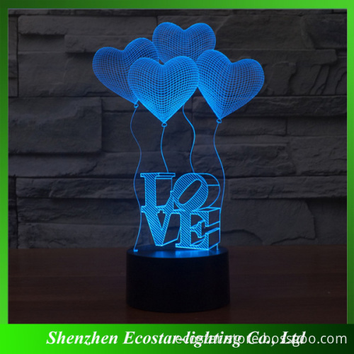 Valentine's Gift,Popular 3D LED Night Light for Lover